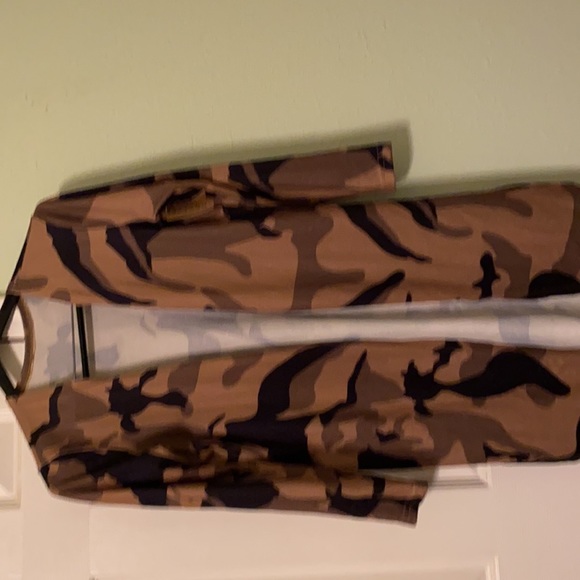 Camo long cardigan black/tan - Picture 4 of 4